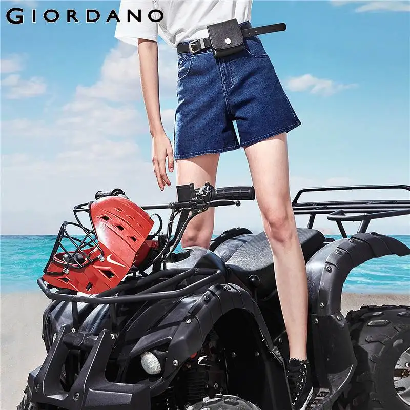 Шорты Giordano женские классические с пятью карманами со средней посадкой на молнии