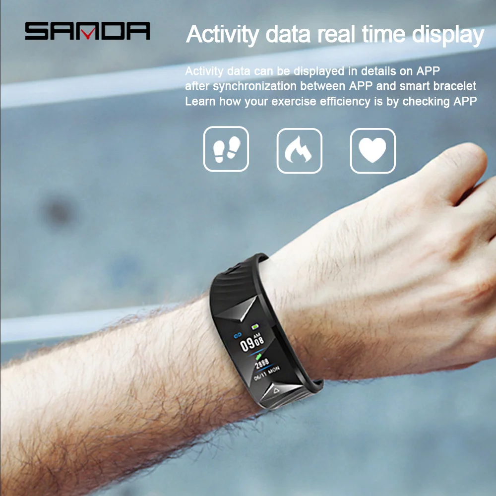 SANDA smart watch men's Bluetooth for Android iOS Smartwatch Sport digital watch heart rate sphygmomanometer fitness tracker