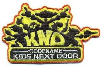 

3.5" KIDS NEXT DOOR TV MOVIE Series Uniform Red punk rockabilly applique iron on patch Wholesale Free Shipping