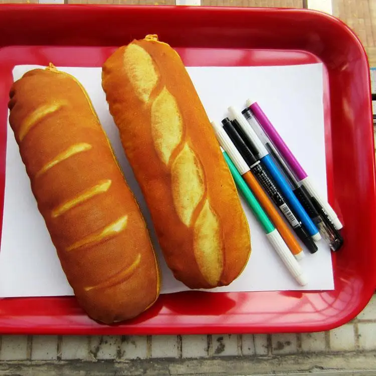 

Youbroer Creative Simple Case Soft Cute Large Capacity Simulation Bread and Pencil Case Creative Cloth Art Handbag