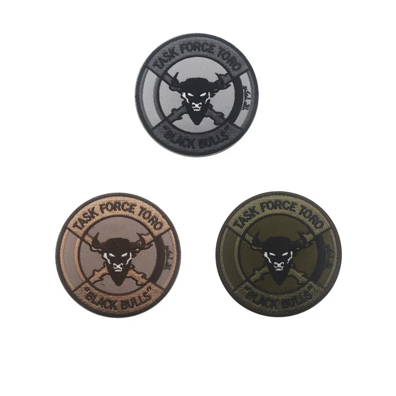 

BLACK BULLS TASK FORCE TORO Patch Embroidery Tactical Patch Cloth Morale Armband Army Hook And Loops Combat Badge