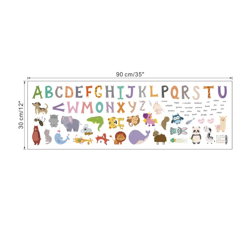 Animal ABC Stickers English Weather Wall Removable Kids Self-adhesive  Alphabet Decal Classroom Decor for children's - AliExpress