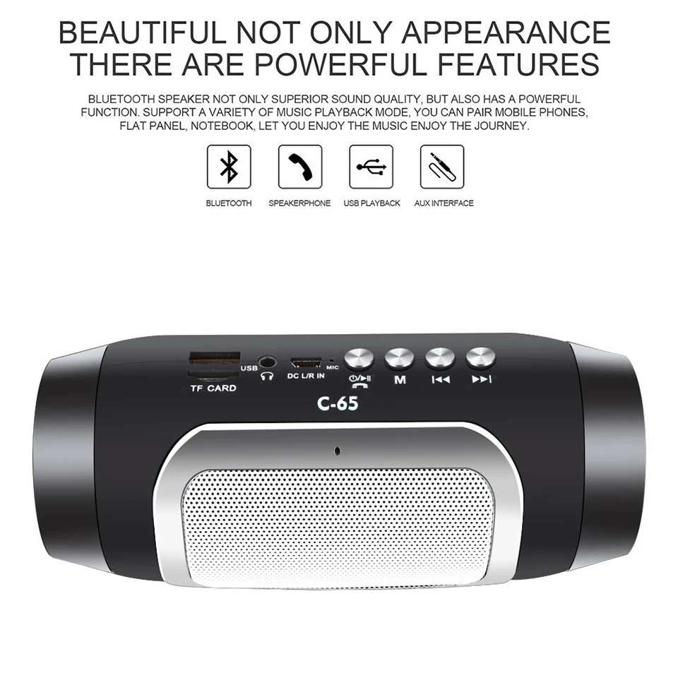 Портативный беспроводной Bluetooth динамик сабвуфер Колонка коробка Hifi объемный