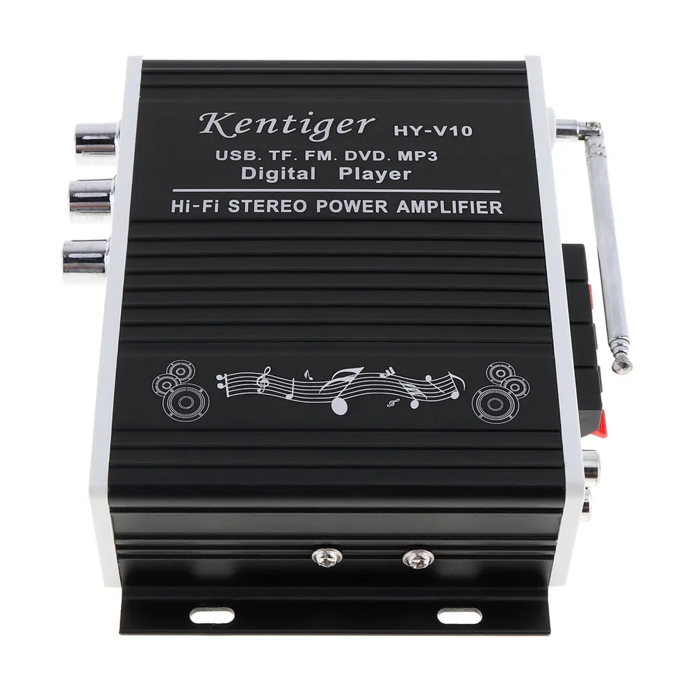 Kentiger DC12V 5A 20 Вт x 2 2CH Hi-Fi Bluetooth автомобильный аудио усилитель мощности fm-радио плеер Поддержка SD/USB/DVD/MP3 вход