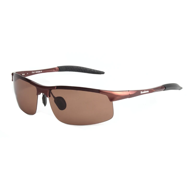 Поляризованные мужские солнцезащитные очки с алюминиево-магниевой оправой, солнцезащитные очки для вождения автомобиля, мужские спортивные очки для рыбалки, гольфа 8177 - Цвет линз: Tea and tea