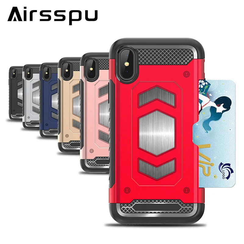 Airrspu Силиконовые телефон чехлы для iphone 6 Чехол S ТПУ и ПК Броня Крышка 7 Plus 8 X плюс