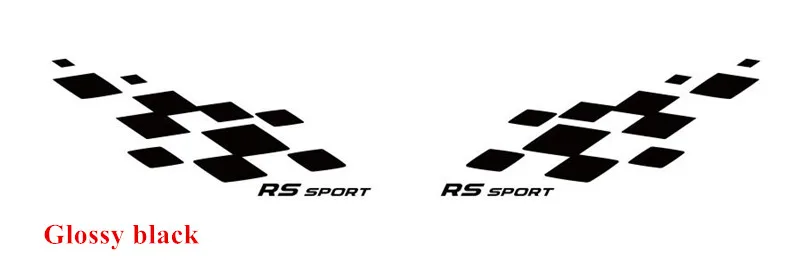 RS Sport Стайлинг автомобиля боковой Декор наклейки гоночная решетка графика Виниловая наклейка для Renault Clio Авто тела индивидуальные наклейки s - Название цвета: Glossy Black