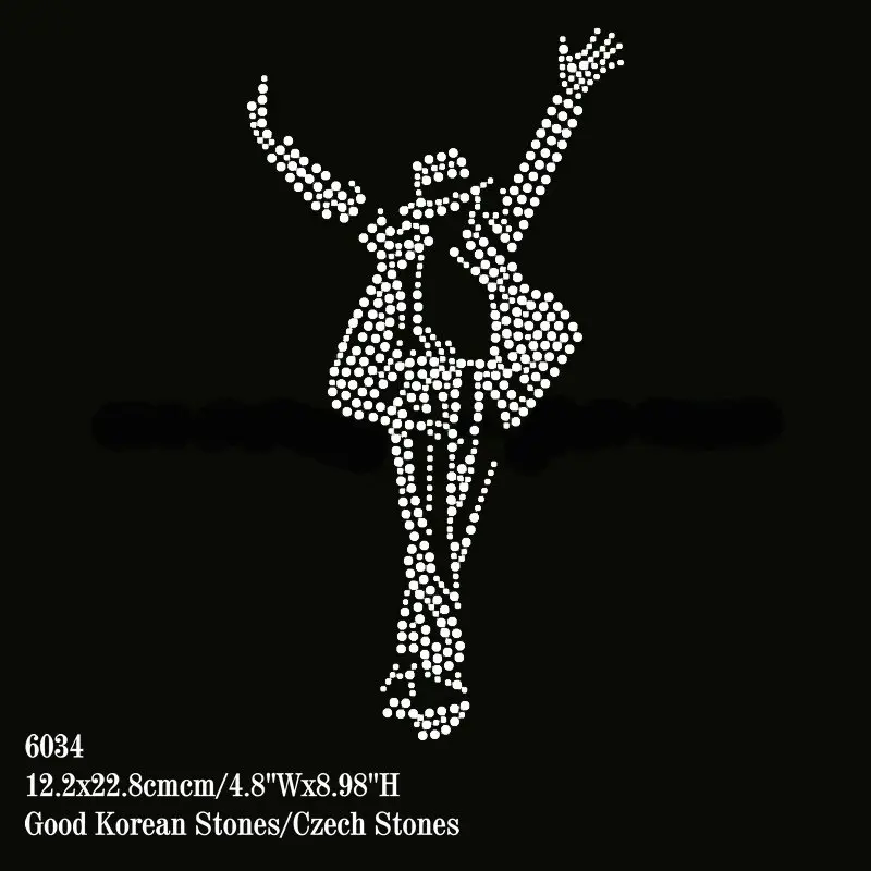 32pcs/lot Michael Jackson Hot Fix Iron On Rhinestone Transfer Applique For T Shirt in
