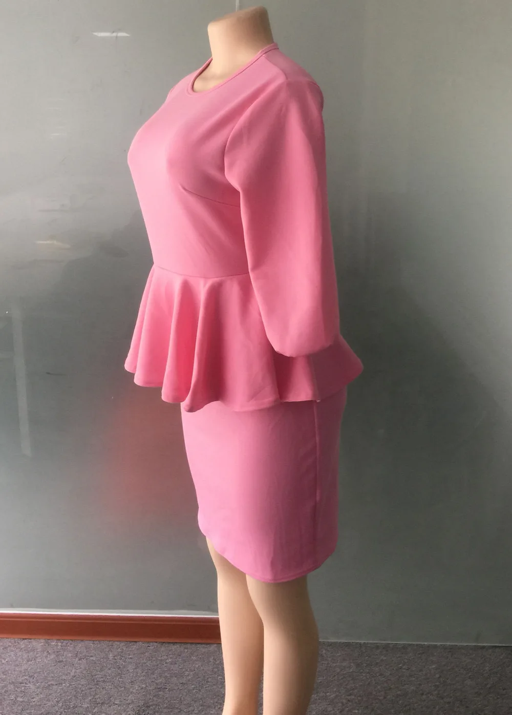 Женское платье элегантные поддельные 2 шт. наборы Половина рукава посылка бедра офис стильный рабочая одежда Африка Мода желтый розовый баски халаты