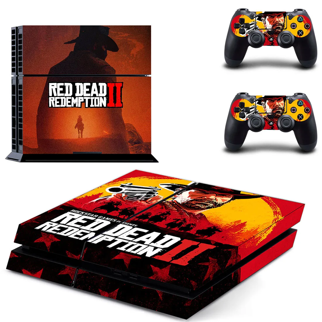 Красный Dead Redemption 2 PS4 Кожа Наклейка для sony playstation 4 консоль и контроллер для Dualshock 4 PS4 Кожа Наклейка