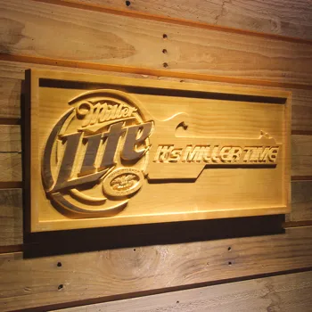 

It's Miller Time Lite Beer Bar 3D Wooden Signs