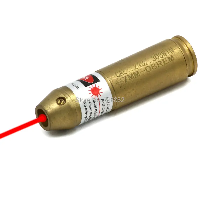 Hunting CAL .243 .308 7MM 08REM Cartridge Laser Bore Sighter Brass Red