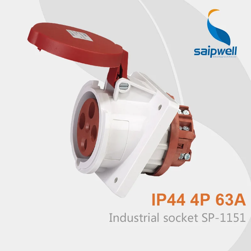 

Saipwell IP44 4 pin Socket Power Socket Waterproof Socket Outlet SP-1151 High Quality