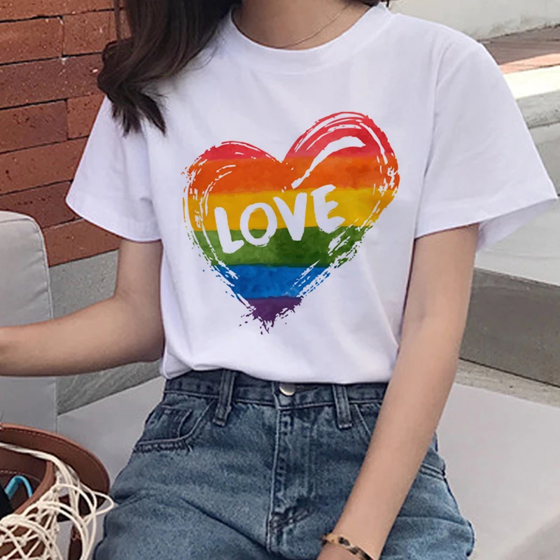 Lgbt Love Wins футболка для женщин Harajuku, футболка для геев, футболка Love Is Love Ullzang, футболка 90 s, графический корейский стиль, женские футболки - Цвет: 5396