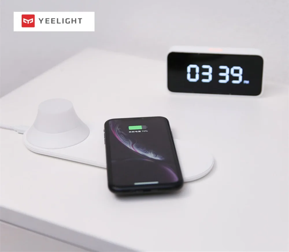 Xiaomi Yeelight Беспроводной Зарядное устройство с светодиодный ночник магнитное