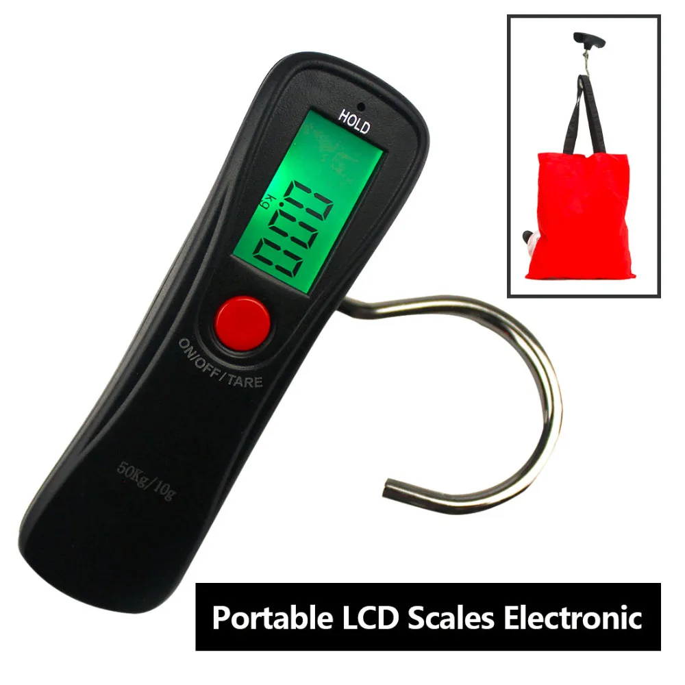 

Mini Digital Portable Accurate Electronic Scale 50kg x 10g LCD Display Weight Luggage Scale Digital Travel Hanging Hook Scale