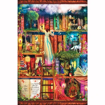 

ull Square/Round Drill 5D DIY Diamond Painting "Fantasy Book Shelf" 3D Embroidery Cross Stitch 5D Home Decor Gift