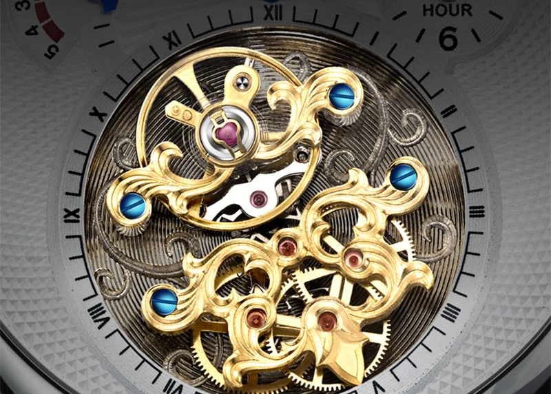 NESUN Роскошные бизнес мужские полые турбийон часы автоматические механические наручные часы для мужчин сапфир Водонепроницаемый Relogio Masculino