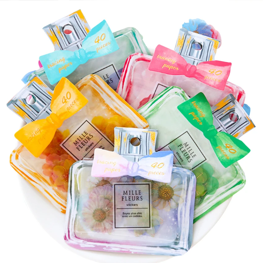 

20 packs/lot Perfume Bottle Adhesive Scrapbook Sticker Decorative For Diary And Album Stationery Wholesale