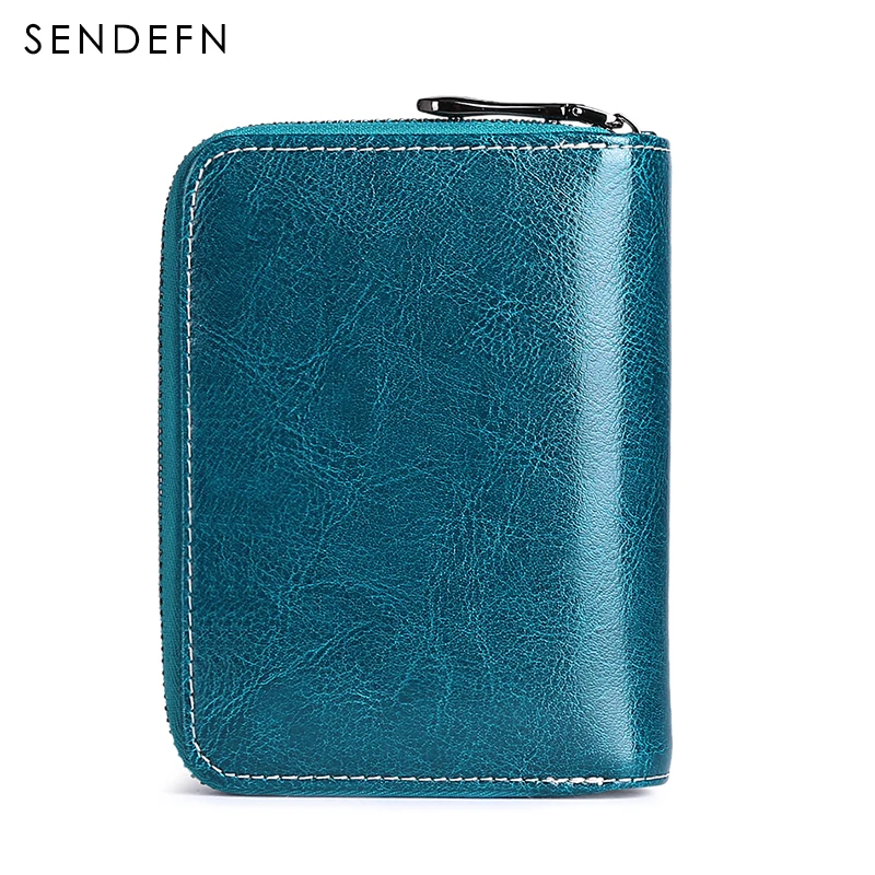 SENDEFN New Wallet Women Purse Brand Coin Purse Zipper Wallet Female Short Wallet Women Split Leather Purse Small Purse