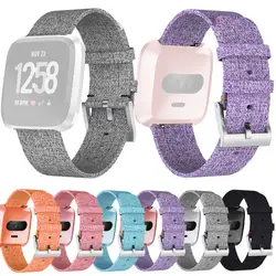 Роскошные тканые тканевые сменные часы ремешок на запястье для Fitbit Versa Lite Красочные удобные новые модные узоры
