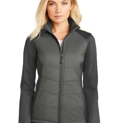 Port Authority L787 Ladies Hybrid Soft Shell Jacket Smoke Grey & Grey Steel - 4XL (1)