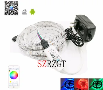 

IP20 RGB LED Strip 5050 WiFi Controller Set, 5M RGB Flexible LED Light + WiFi RGB Controller + Power Adapte