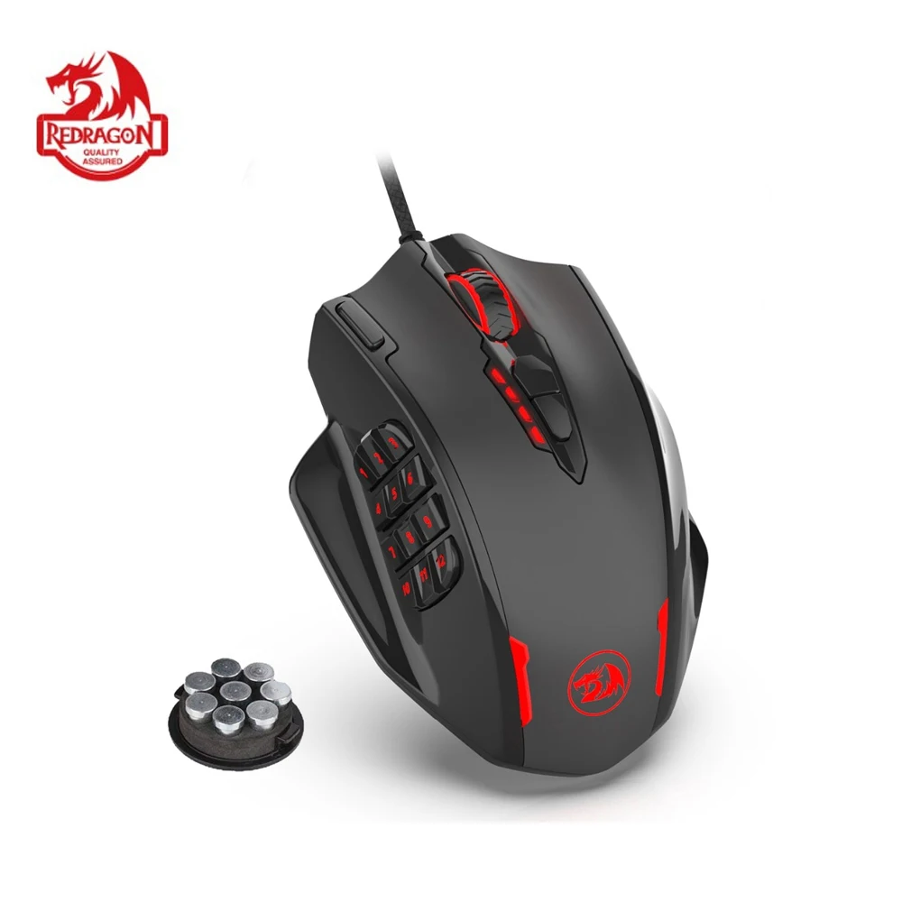 Redragon M908 IMPACT Gaming Mouse RGB LED Laser Wired MMO Mouse 12400