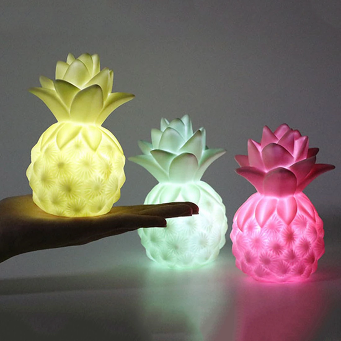  Creative Night Lights Pineapple Led Lamp Soft Silicone Toy Gift Light High Power Bright Desk Table  - 32920927509