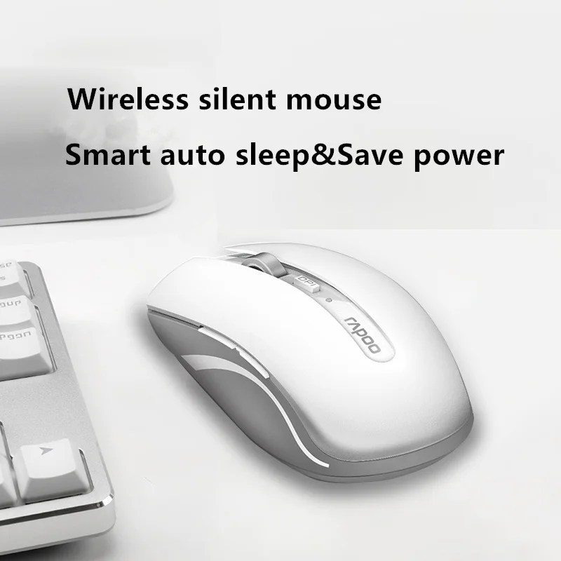 Rapoo 7200M бесшумные мыши многофункциональная Бесшумная беспроводная мышь с 1600 dpi Bluetooth 3,0/4,0 RF 2,4 GHz для подключения трех устройств