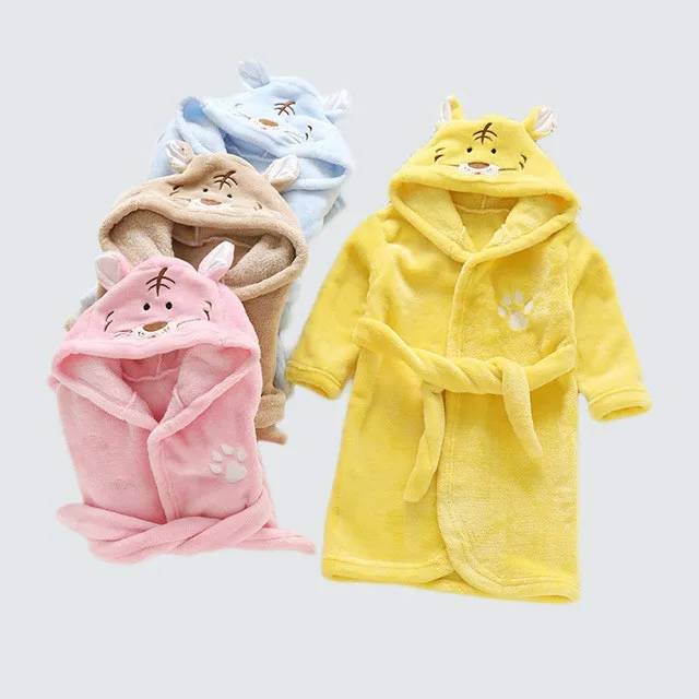 Babyinstar Kids Robes 2018 Fashion Kids Cartoon Cute Rabbit Toddler Children Hooded Robe Bathrobe Baby Robes for Girls Boys