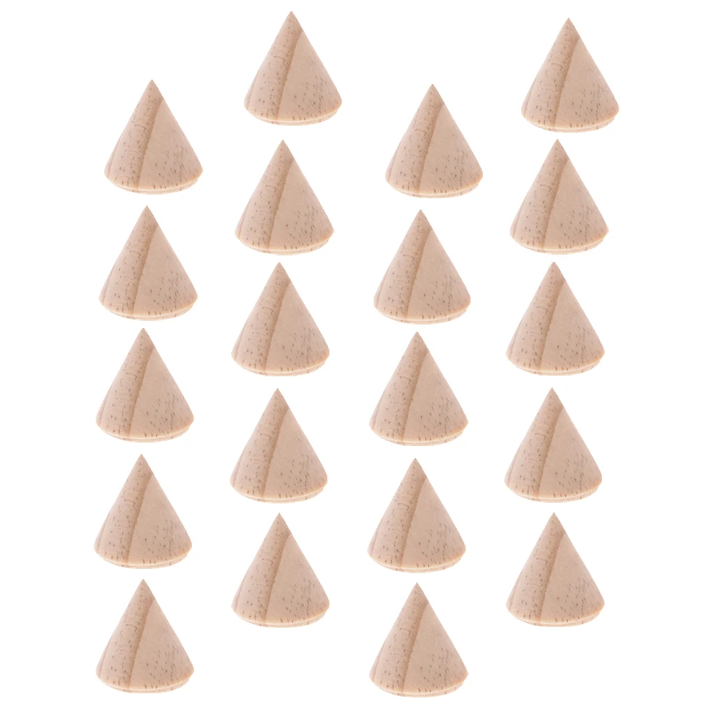 20 Pieces Whoelsale Unpainted Plain Cone Wooden Ring Jewelry Display Stand Rack Showcase Organizer Home Business