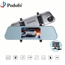 Podofo Car Dvr Auto 5 Full HD 1080P Rearview Mirror Digital Video Recorder Dual Lens Registratory