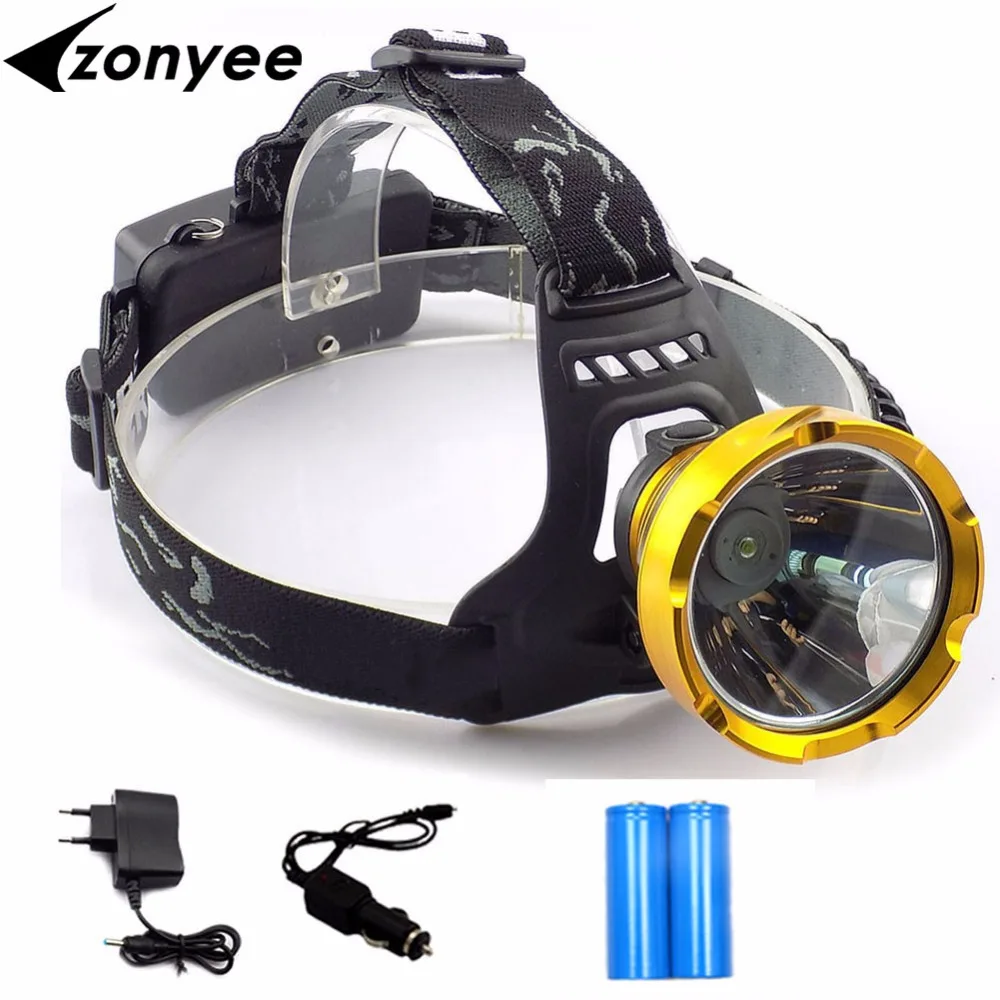 Zonyee Powerful Led Headlamp Headlight rechargeable Head Flashlight