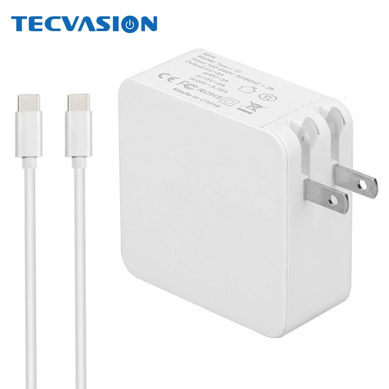 US White 65W 45W Type USB C PD Charger Adapter 30W for New MacBook Air DELL XPS 13 Lenovo Yoga 910 Thinkpad X1 Asus Chromebook