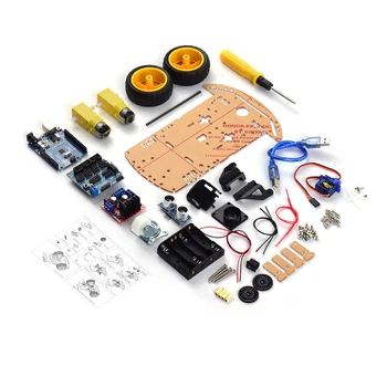 

Smart Robot Car Assembly Kit Two Wheels Intelligent Obstacle Avoidance Tracking Small Car Chassis DIY Set Wireless BT Control