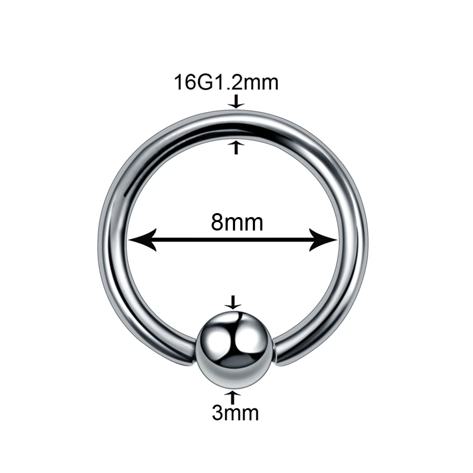 1 шт. титановые носовые Сережки для пирсинга анодированный цветной шар& драгоценный камень 16 г спиральные украшения для пирсинга Ушной Хрящ Пирсинг для хряща в форме сердца Oreja - Окраска металла: Ball  16g 1.2x8x3mm