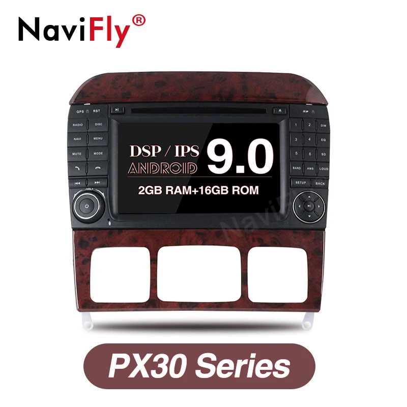 Best NaviFly IPS Screen DSP Android9.0 2din Multimedia for Mercedes Benz S Class W220 S280 S320 S430 S500 S55 W215 CL600 CL55