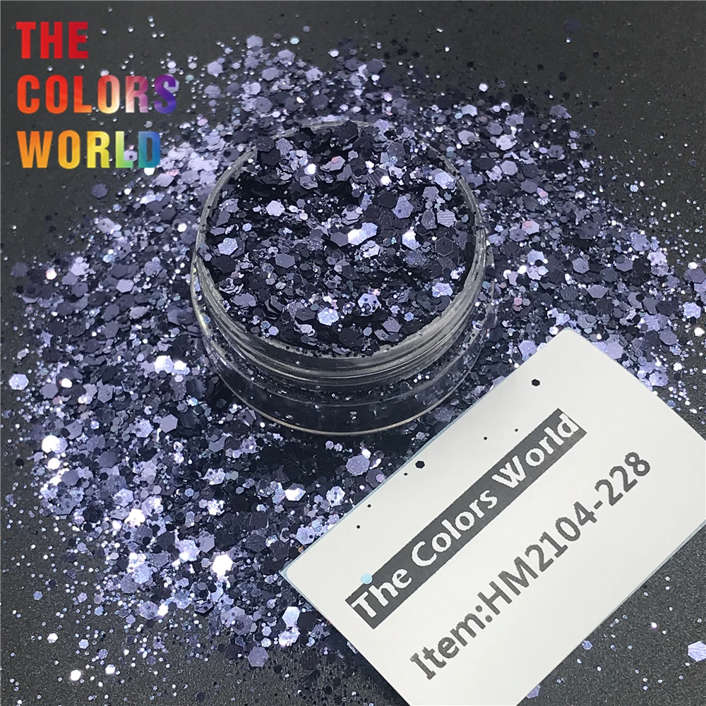 TCT-278 шестиугольная форма металлический обычный цвет ногти блеск для ногтей украшение для лица блеск для тела макияж фестиваль ручная работа