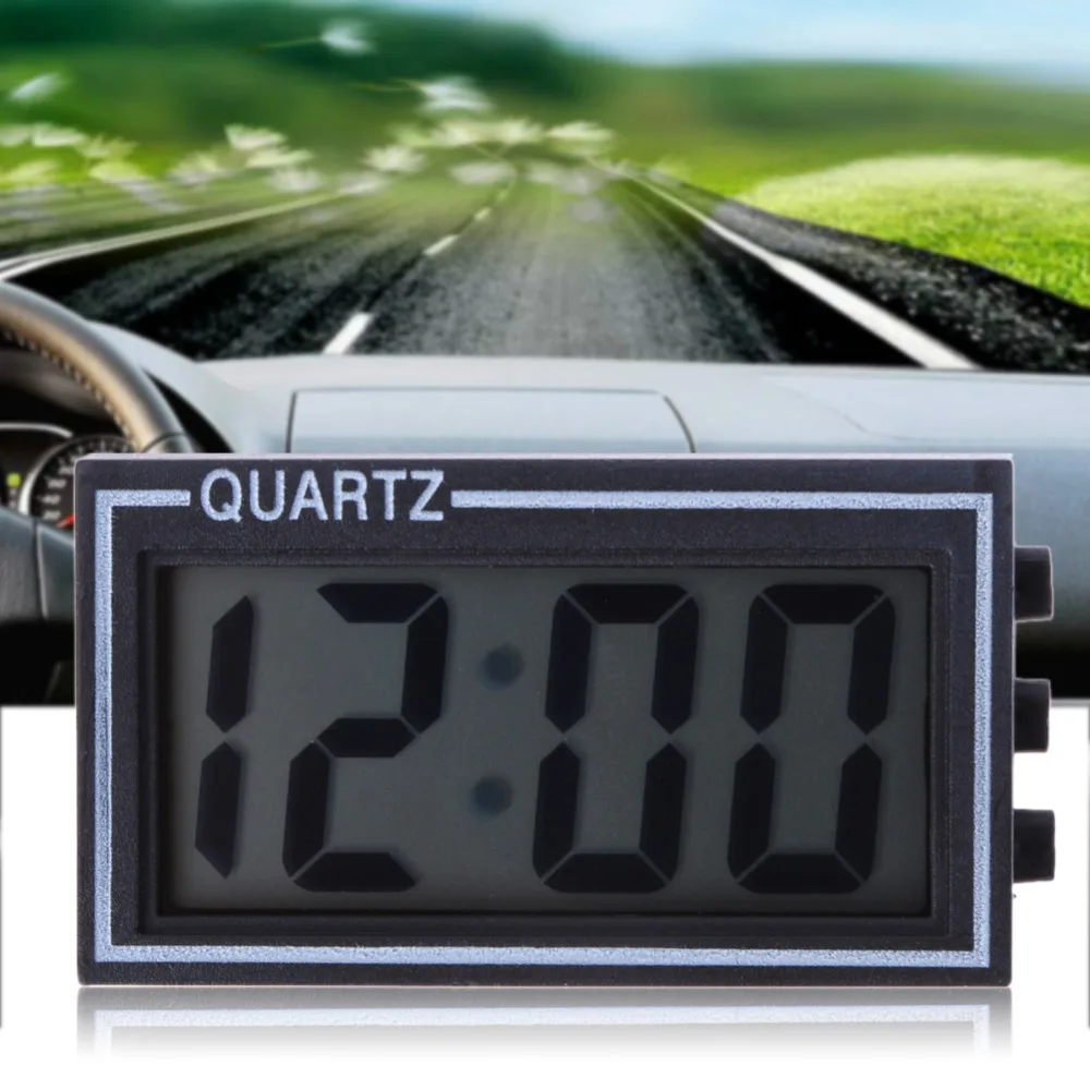 

LCD Lighted Digital Car Clock Auto Car Truck Dashboard Date Time Calendar Black Vehicle Electronic Digital Clock