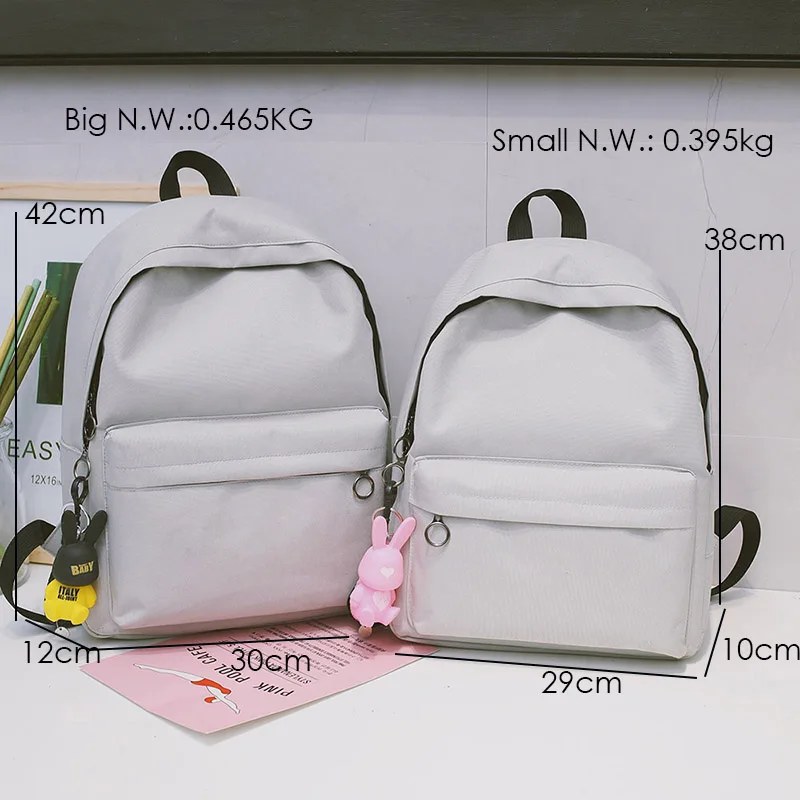 Menghuo Brand Canvas Men Women Backpack Rabbit Pendant College High Middle School Bags for Teenager Boy Girls Backpacks Mochila (4)