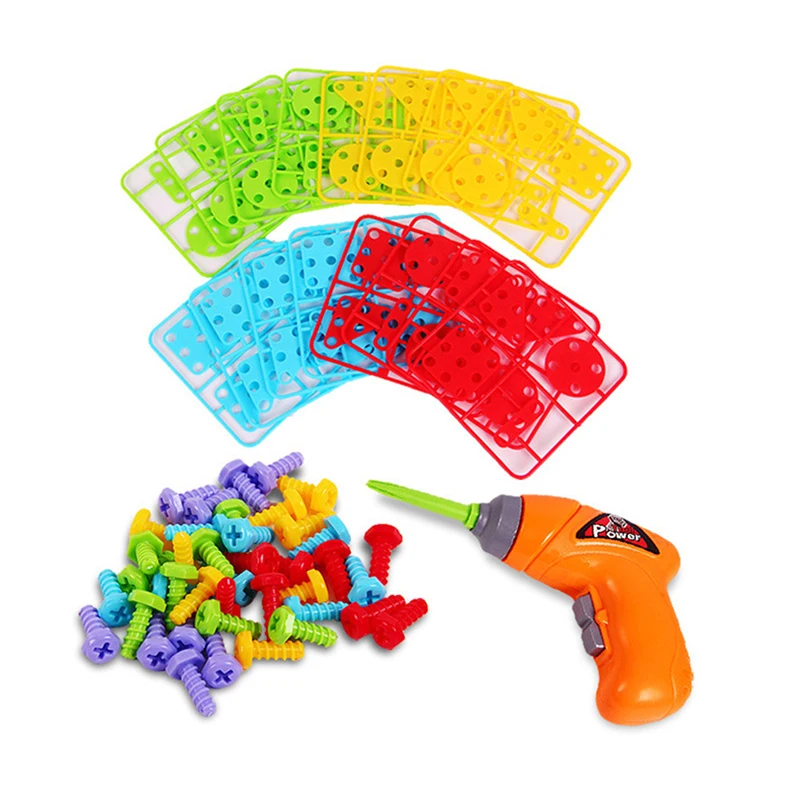 106Pcs Electric Drill Nut Disassembly Match Tool Assembled Blocks Sets Screw Puzzle Assembled Blocks Sets Toys For Boys