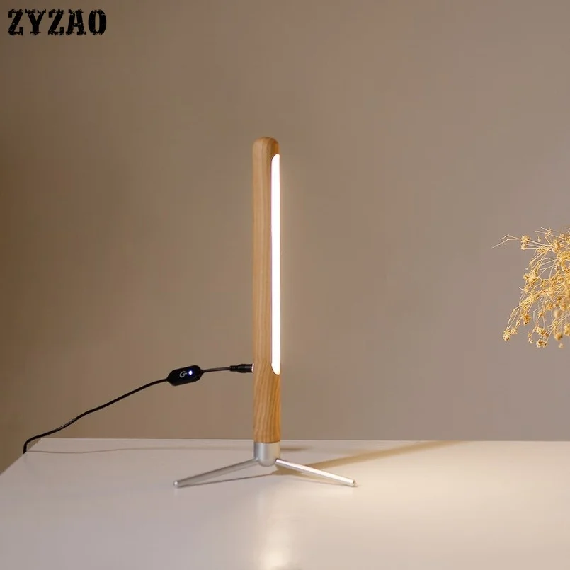 

Modern Simple Nordic Wood Desk Lamp Bedroom Bedside Study Reading Table Lamps Creative Eye Protection Home Deco Nightstand Lamp
