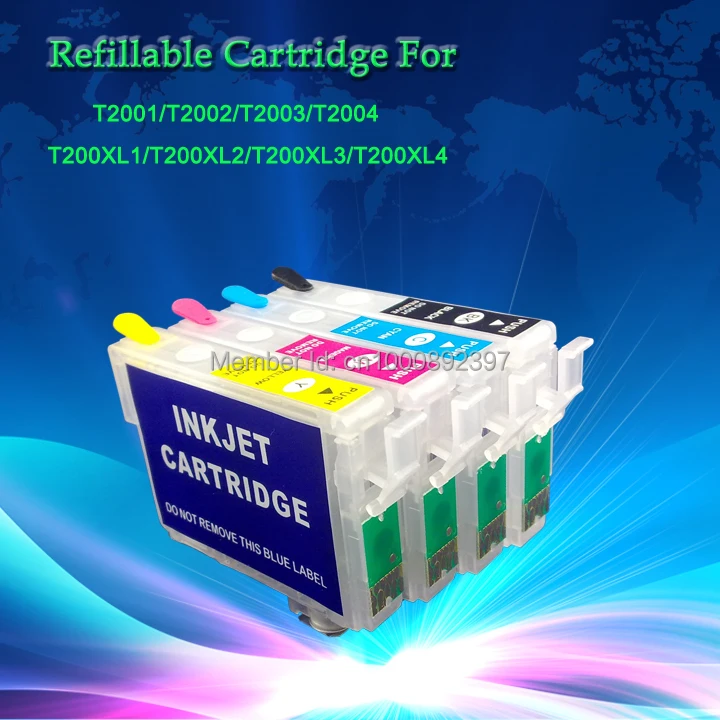 

T2001 T200XL1 Refillable ink cartridge with Auto Reset chips for Epson XP-200 XP-300 XP-400 WF-2520 WF-2530 WF-2540 printers