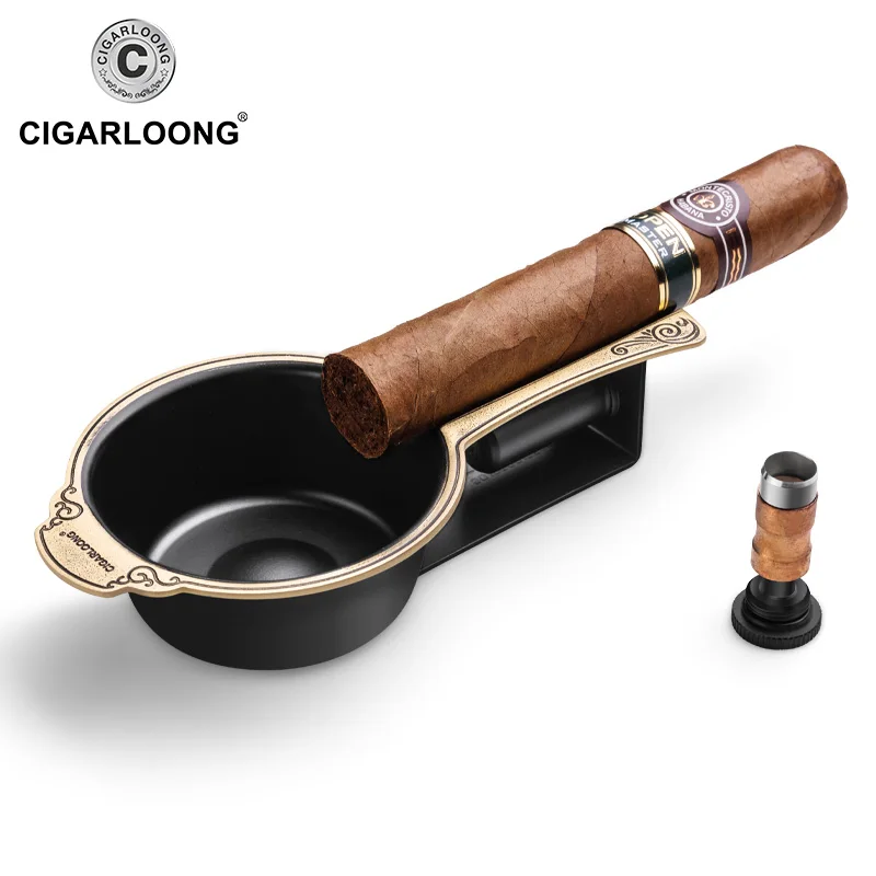 

New Luxury Spoon Shape Mini Smoking Metal Pocket Cigar Holder Cigar Ashtray Holds 1 Cigar CL-068