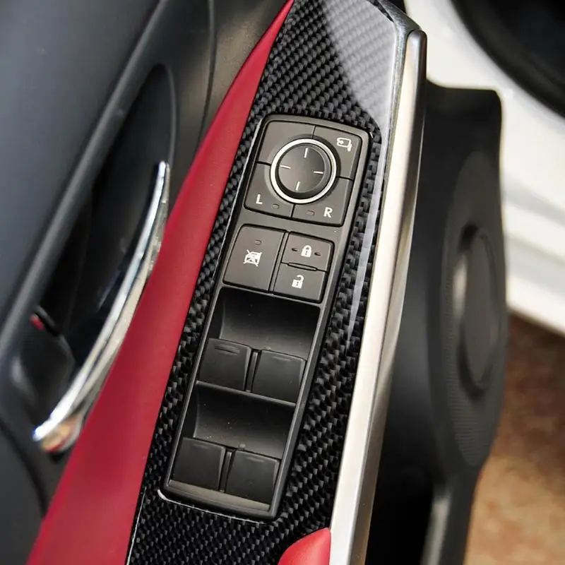 4pcs/set Carbon Fiber Car Door Window Switch Panel Cover Trim Sticker for LEXUS IS250/300/350/200T 2014-2018 LHD Interior | Автомобили и