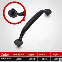 128mm Modern simple black kitchen cabinet pulls 5″ black zinc alloy drawer dresser wardrobe cupboard furniture door handles pull