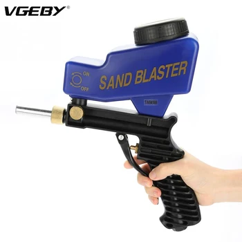 

Gravity Feed Portable Pneumatic Abrasive Sandblasters Sandblasting Gun for Removing Spot Rust Black/Blue Color