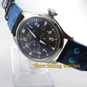 

Parnis 47mm gray dial big crown power reserve Automatic men's watch