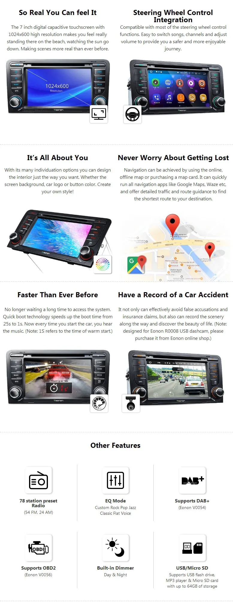Flash Deal 7" Quad Core Android 7.1 OS Car DVD for Audi A3 2003-2012 & Audi S3 2003-2012 with 2GB RAM & Split Screen Multi-tasking Support 3 Flash Deal 7" Quad Core Android 7.1 OS Car DVD for Audi A3 2003-2012 & Audi S3 2003-2012 with 2GB RAM & Split Screen Multi-tasking Support 3